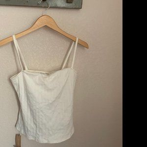 Reformation Minka Pointelle top, Ivory, size L